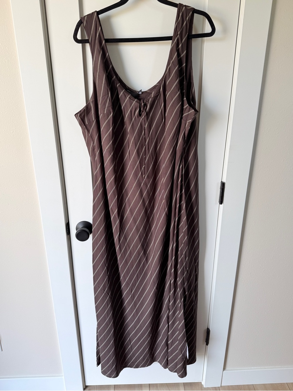 NWT ASOS Sleeveless Maxi Dress Brown Stripe US20 Plus Size